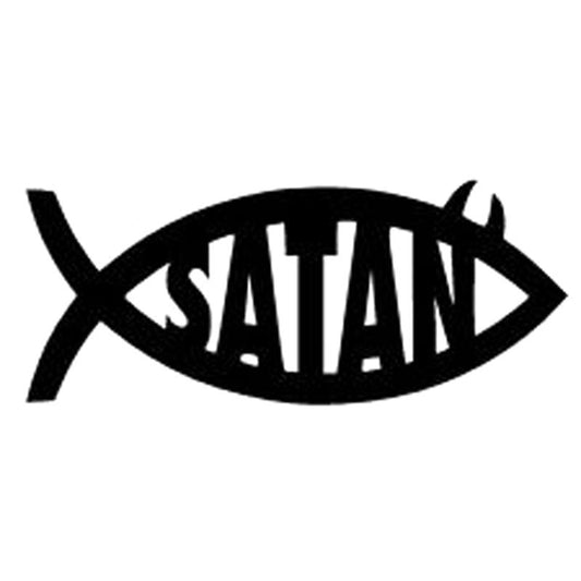Hot 15.2CM*6.2CM Satan Fish Jesus Devil God Motorcycle Car Stickers Emblem Car Accessories