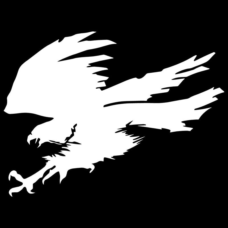 Fashion  14.6*11CM Cool Eagle Hunting Car Styling Funny Vinyl Car Stickers Creative Decorative Decal Black/Silver S1-2445