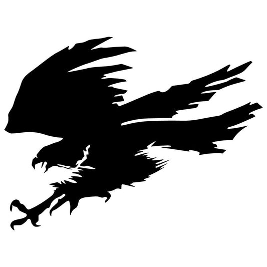 Fashion  14.6*11CM Cool Eagle Hunting Car Styling Funny Vinyl Car Stickers Creative Decorative Decal Black/Silver S1-2445