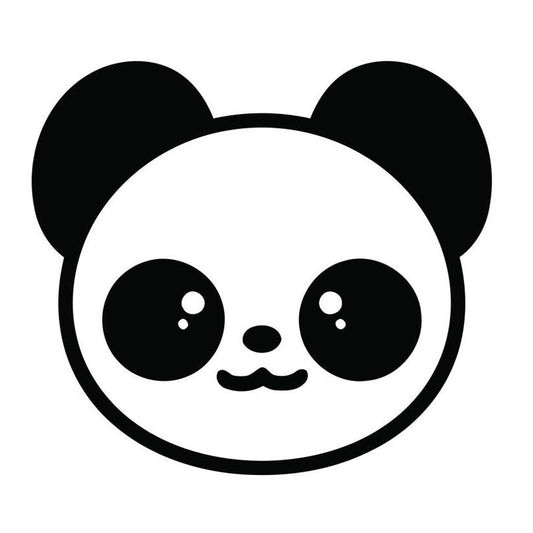New Fashion  13.1*11.7CM Adorable Cartoon Panda Head Vinyl Car Stickers Cute Tail Car Styling Decal Black/Silver S1-2190