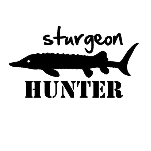New Fashion Funny stickers 15.3CM*8.4CM Sturgeon Hunter Fishing Fish High Quality Car Auto Vinyl Decal Sticker Car Accessories For Black Sliver C8-0745