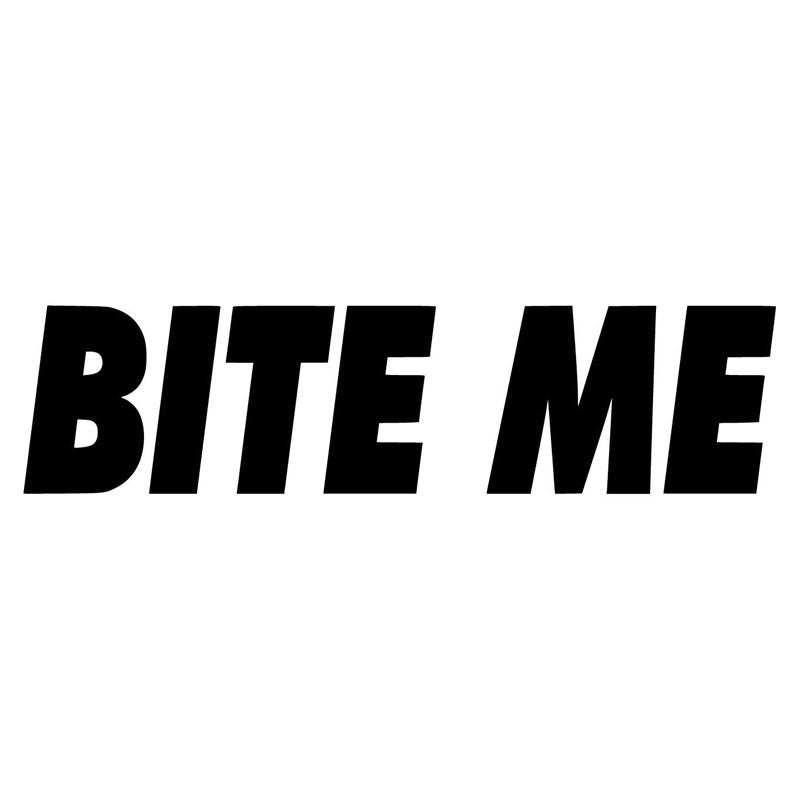 New Brand 15*3.7CM BITE ME Funny Phrase Car Vinyl Sticker Decal Creative Car Styling Stickers Accessories
