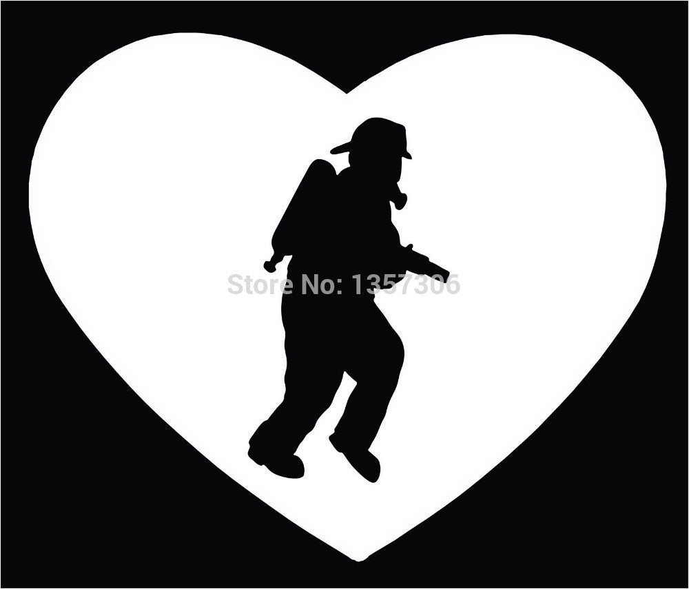 New Hot Funny stickers Wholesale Fireman Running With Hose Tank Helmet Car Window Sticker Vinyl Decal 9 Colors