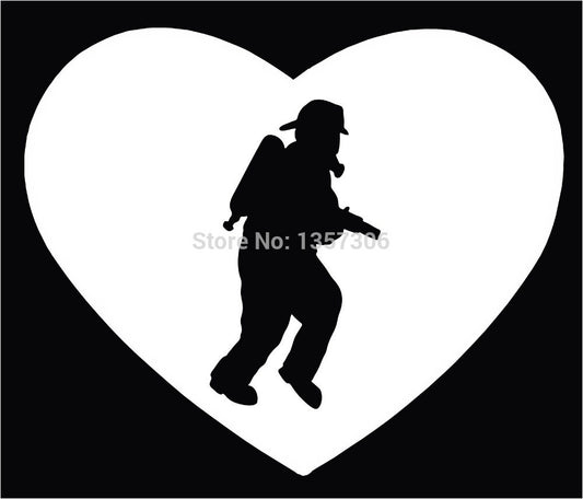 New Hot Funny stickers Wholesale Fireman Running With Hose Tank Helmet Car Window Sticker Vinyl Decal 9 Colors