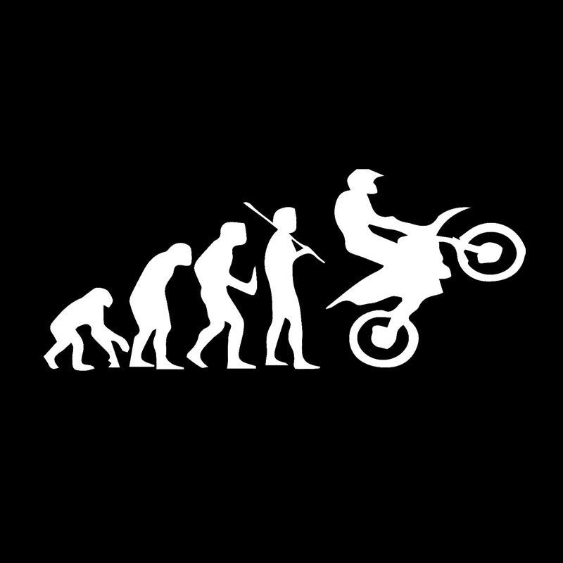 Fashion  16.9cm*7cm Motocross Racing Evolution Funny Vinyl Car Styling Stickers Black Silver S2-0609
