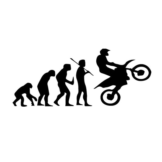 Fashion  16.9cm*7cm Motocross Racing Evolution Funny Vinyl Car Styling Stickers Black Silver S2-0609