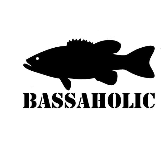 16.5CM*8.6CM Bassoholic Bass Fishing Fisherman  Car Styling Car Stickers Decorating Stickers