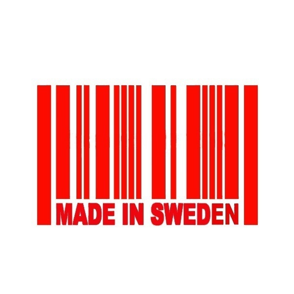 New Brand 15*9 cm Made in Sweden Barcode Graphic Vinyl Decal Car Sticker Windshield Window Glass Bumper Funny Truck Auto Door SUV Art Wall Laptop Waterproof Protector Refit