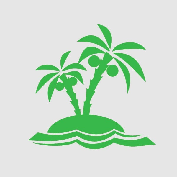 New Brand 14.5*14.5 cm Palm Trees Vacation Beach Coconut Ocean Graphic Vinyl Decal Car Sticker Window Glass Bumper Funny JDM Truck Auto SUV Art Wall Laptop Waterproof Protector Refit