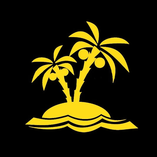 New Brand 14.5*14.5 cm Palm Trees Vacation Beach Coconut Ocean Graphic Vinyl Decal Car Sticker Window Glass Bumper Funny JDM Truck Auto SUV Art Wall Laptop Waterproof Protector Refit