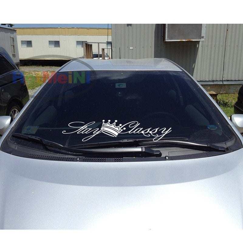 New Fashion MeiNi 24inch*6.14inch Stay Classy Car Stickers decal   Design dapper windshield banner car JDM Accessories sticker Black/Sliver