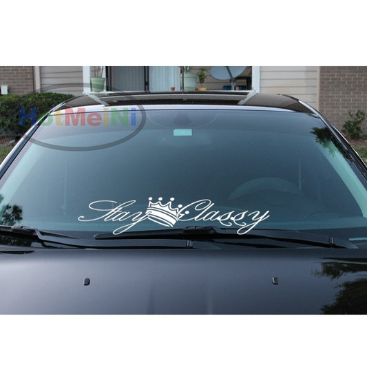 New Fashion MeiNi 24inch*6.14inch Stay Classy Car Stickers decal   Design dapper windshield banner car JDM Accessories sticker Black/Sliver