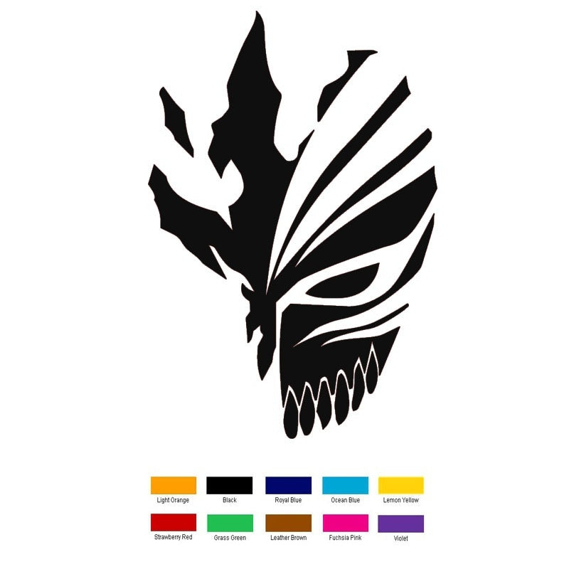 New Hot 15cm*10cm Bleach -- Ichigo Hollow Mask Anime Car Sticker For Truck Window Bumper Auto SUV Door Laptop