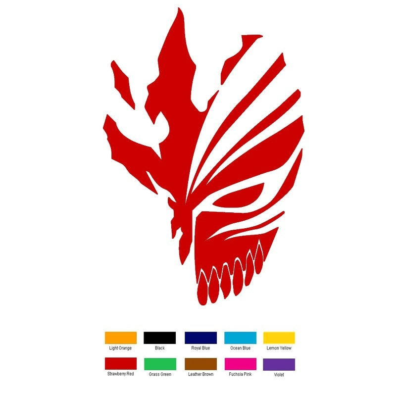 New Hot 15cm*10cm Bleach -- Ichigo Hollow Mask Anime Car Sticker For Truck Window Bumper Auto SUV Door Laptop