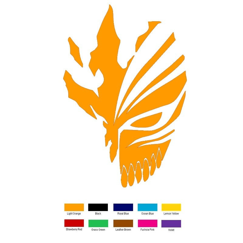 New Hot 15cm*10cm Bleach -- Ichigo Hollow Mask Anime Car Sticker For Truck Window Bumper Auto SUV Door Laptop