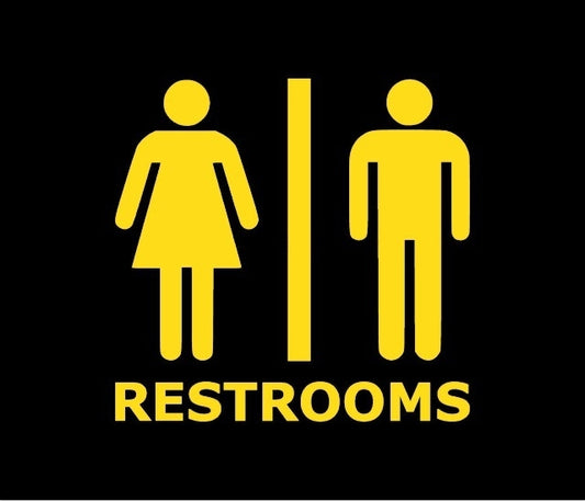 13*13 cm  Restrooms Graphic Vinyl Decal Car Sticker Windshield Window Glass Bumper Funny JDM Truck Auto Door SUV Art Wall Laptop Kayak Waterproof Protector Refit