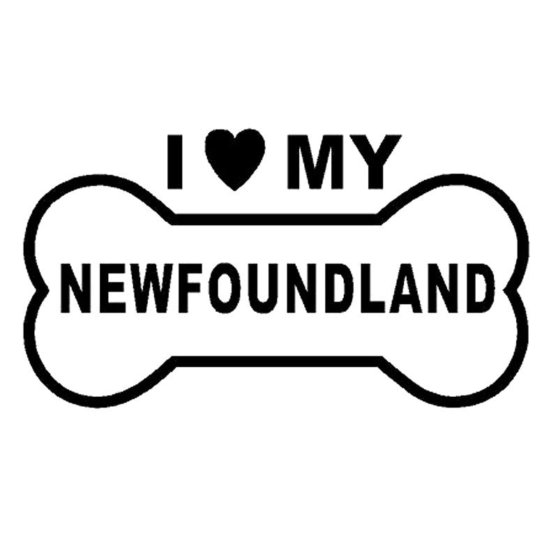 New Fashion 15.2 cmX8.3 cm Automobile Motorcycle Vinyl Decal Car Stickers Glass Window Stickers Jdm 15.2*8.3cm foundland Bone I Love My Dog