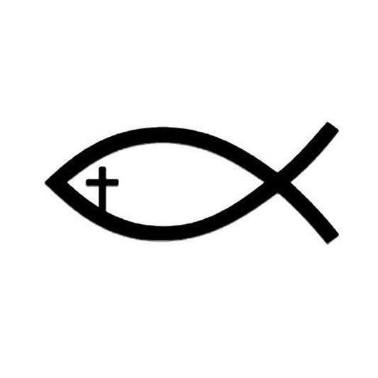 Hot 10*4.2CM Jesus Christian Fish Symbol Decal Car Sticker Window Glass Decoration Accessories