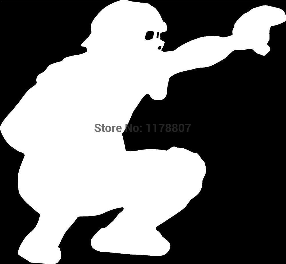 2018 NEW 13cm*13cm  Baseball Player Catcher Sticker For Car Rear Windshield Truck SUV Bumper Auto Door Laptop Kayak Vinyl Decal 8 Colors