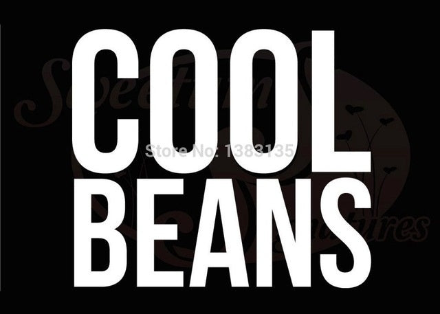 Fashion Cool Beans Personalized Funny Humor Hand-carved Art Car Stickers for Truck Window Bumper Suv Auto Door Laptop Kayak Motorcycle Prank Vinyl Decal Car Sticker