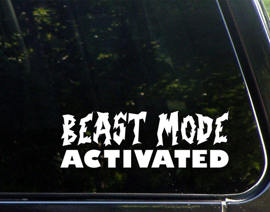 New Fashion Beast Mode Activated- 8-3/4inchesx 3inches - Vinyl Die Cut Decal/ Bumper Sticker for Windows, Cars, Trucks, Laptops, Etc.