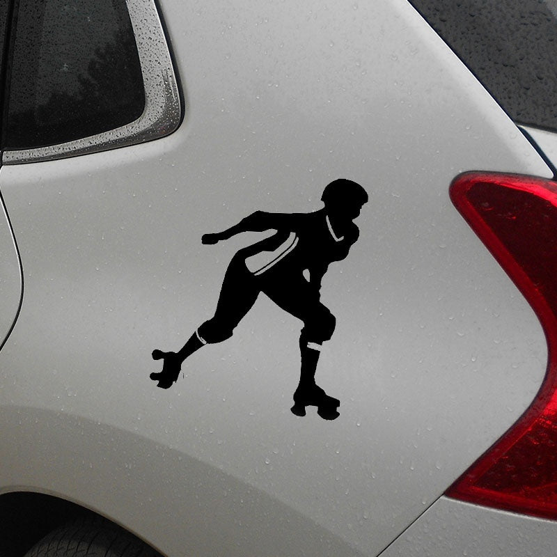 New Hot 12 cm x 15 cm Roller Derby Girl Novelty Car Stickers Window Vinyl Decal Truck Auto Suv Door Bumper Waterproof  Art Sticker Wall Jdm Laptop Kayak