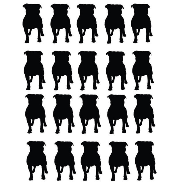 Fashion 20 Pcs Staffordshire Bull Terrier Silhouette Set Graphic Vinyl Decal Car Sticker Window Glass Bumper Funny JDM Truck Auto Door SUV Art Wall Laptop Waterproof Protector Refit