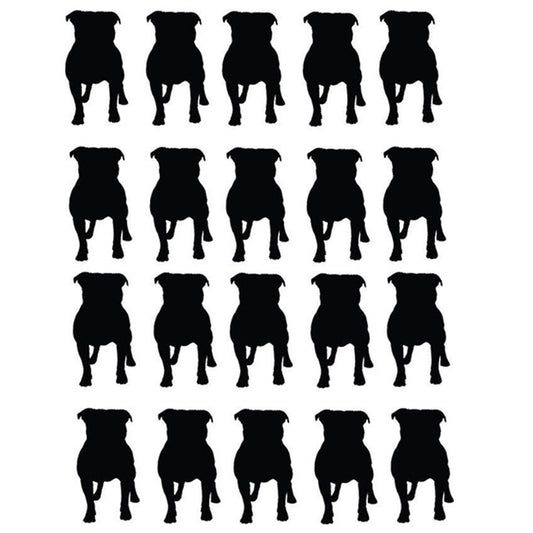 Fashion 20 Pcs Staffordshire Bull Terrier Silhouette Set Graphic Vinyl Decal Car Sticker Window Glass Bumper Funny JDM Truck Auto Door SUV Art Wall Laptop Waterproof Protector Refit