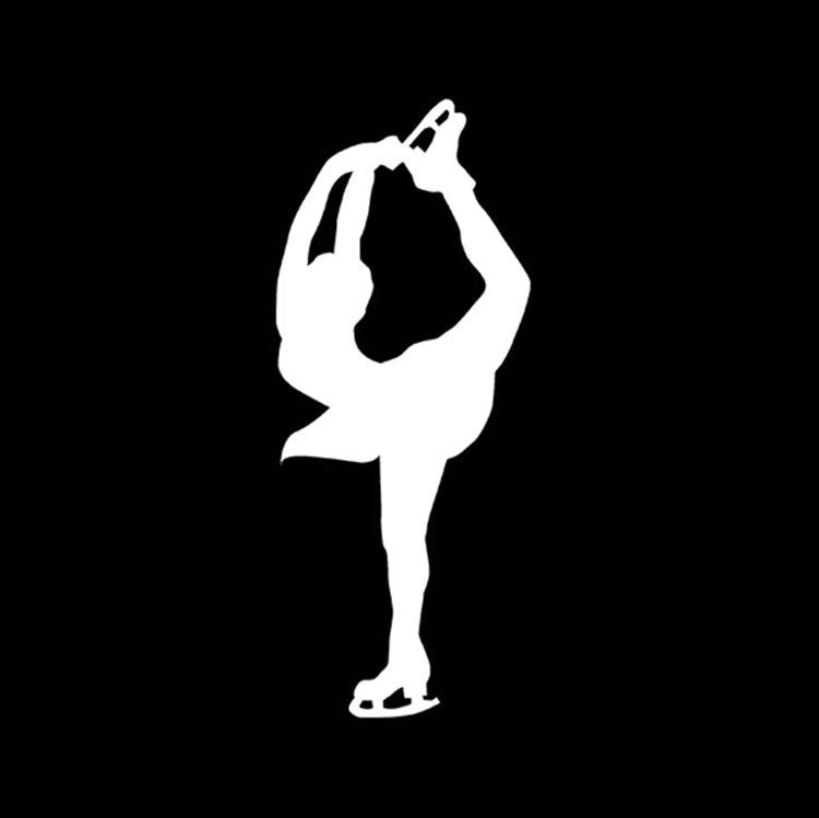 New Hot  7*17CM Modern Figure Skating Winter Sports Car Stickers Ice Dance Constitution Design Car Stickers And Decals CT-832