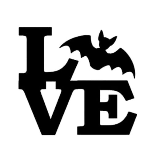 High-quality Horrible Bat Love Car Sticker for Truck Window Bumper Door Kayak Cave Bats Vampire Book Vinyl Daecal 5 Colors Esterhalloween