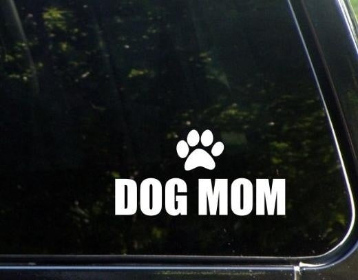 2017 NEW Dog Mom Die Cut Decal Bumper Sticker for Windows, Cars, Trucks, Laptops, Etc. Car Sticker