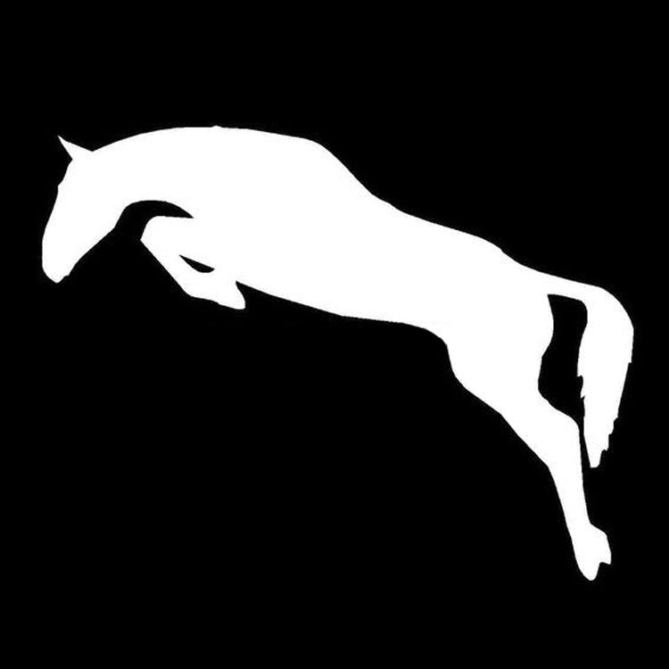 High-quality 14*5.9CM HORSE Jumping Equestrian Cartoon Car Stickers Motorcycle Decals Car Styling