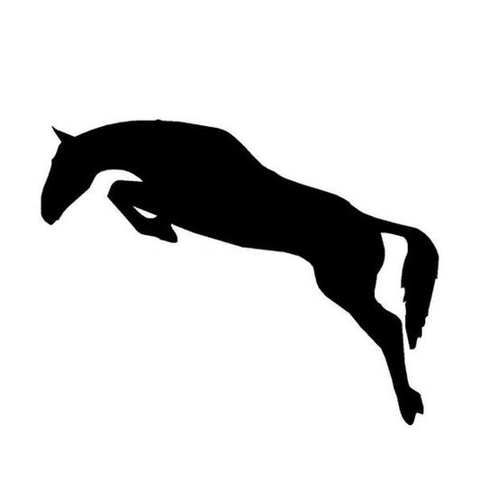 High-quality 14*5.9CM HORSE Jumping Equestrian Cartoon Car Stickers Motorcycle Decals Car Styling