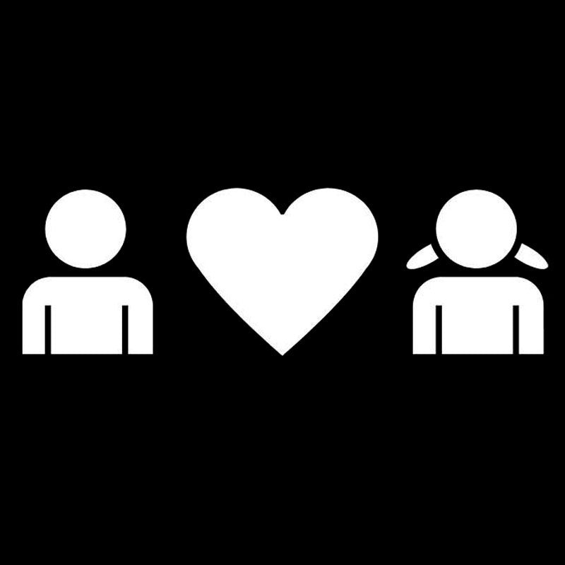 2018 NEW 18.2cm*5.8cm Boy Hearts Girl Love  Vinyl Car-Styling Stickers Decals
