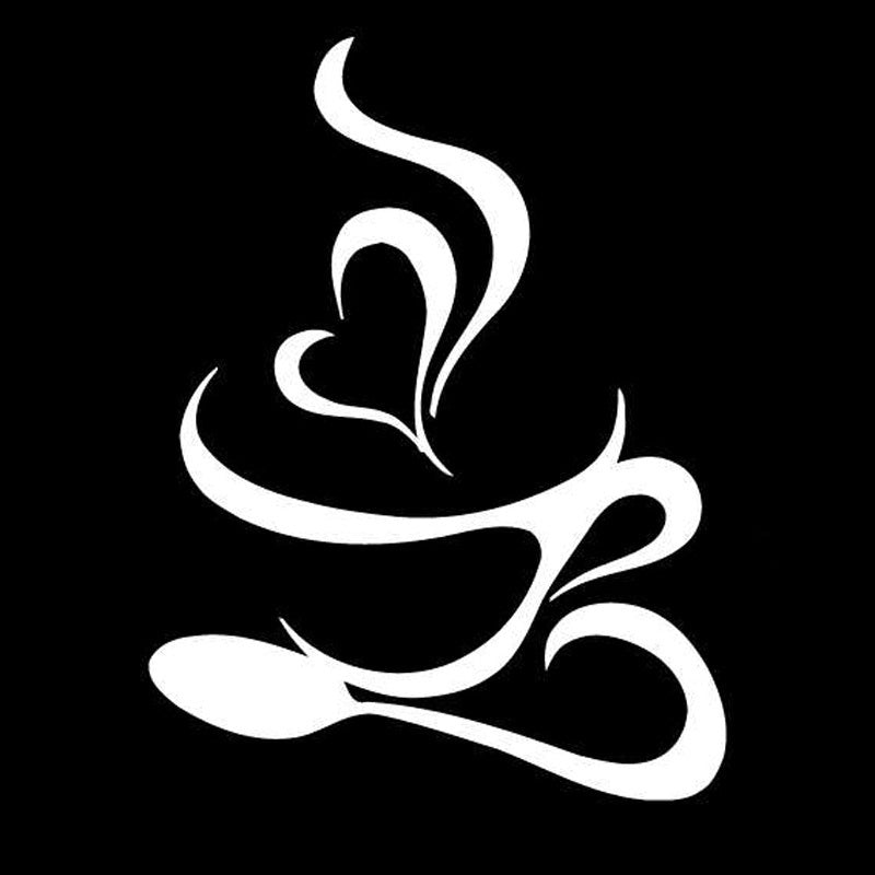 New Hot 11.4cm*15.2cm Coffee Tea Cup  Car-Styling Car Sticker Vinyl