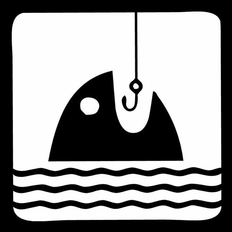 High-quality 16.3cm*16.3cm Fishing Icon Symbol  Car Sticker Vinyl Decal