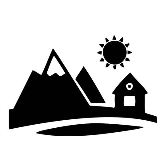 New Hot 16.6cm*11.8cm Farming Landscape Mountains Car Sticker Decor Decal