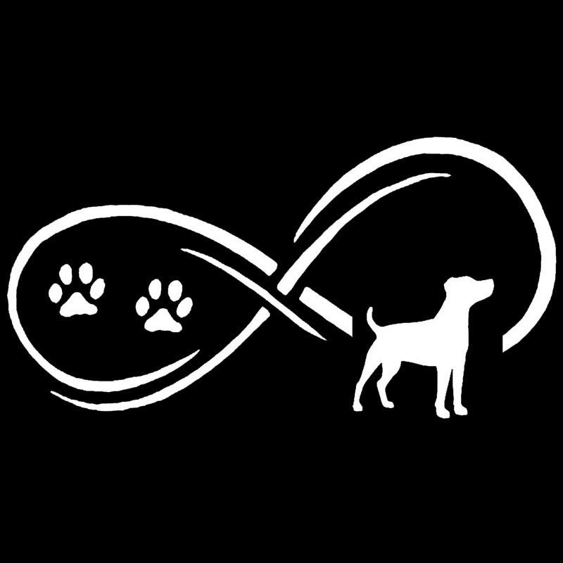 New Hot 17.7*9.1CM Jack Russell Dog Paw Print Car Stickers  Vinyl Decal Car Styling Truck Decoration