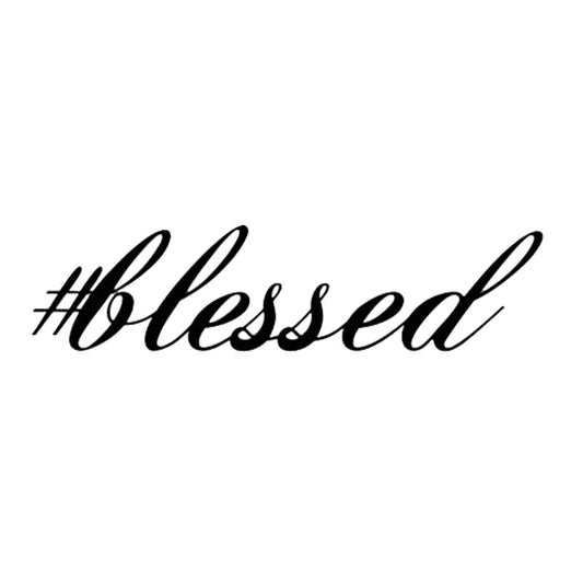 New Fashion 17.8*4.4CM #BLESSED Funny Race Jesus Car Styling Decal Car Body Stickers Vinyl Wordart Car Covers Black/Silver C9-0068