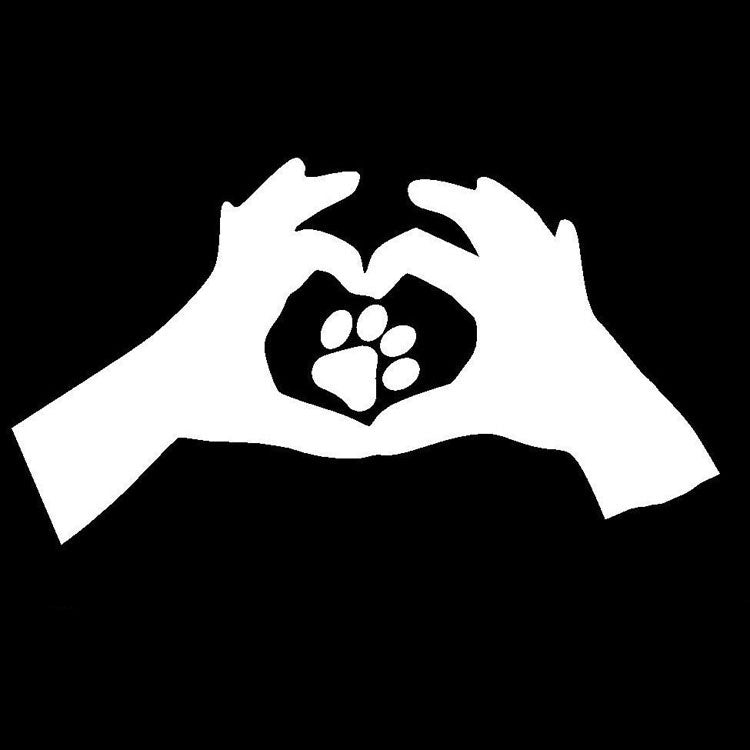 New Brand 15.2*8.3CM Hands Combination Love Cat Dog Paw Printing Creative Car Sticker  Accessories Decorative Car Decals