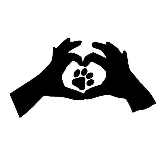 New Brand 15.2*8.3CM Hands Combination Love Cat Dog Paw Printing Creative Car Sticker  Accessories Decorative Car Decals