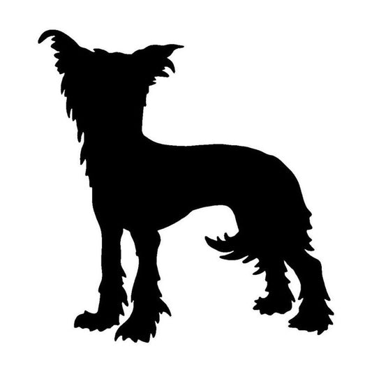 High-quality 11.9*12.7CM Chinese Crested Dog Car Stickers Funny Vinyl Decal Car Styling Bumper Accessories