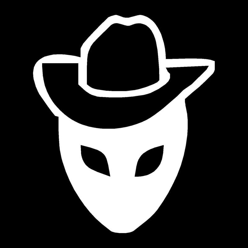 Hot 9.5cm*11.2cm Alien Cowboy Hat Creative Car Sticker Motorcycle