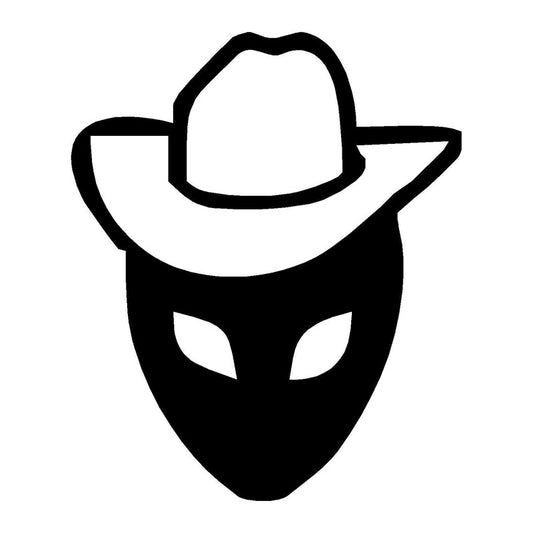 Hot 9.5cm*11.2cm Alien Cowboy Hat Creative Car Sticker Motorcycle