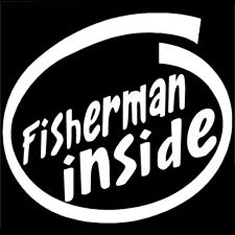 2018 NEW 14.5CM*16CM Fisherman Inside Vinyl Decal Car Sticker Fishing Fish Hunting Bass Car Styling Accessories