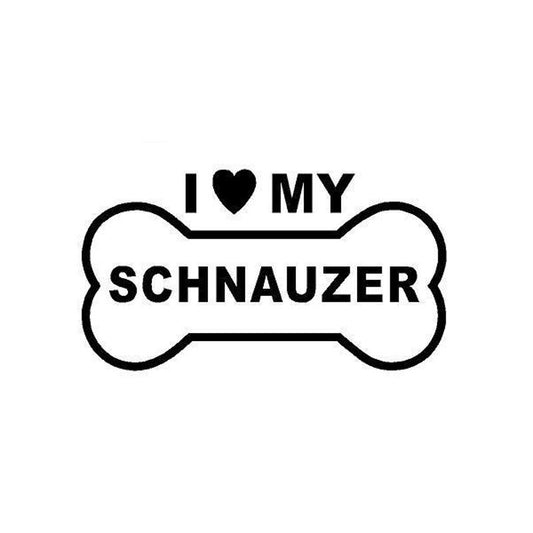 2018 NEW 12.5cm*7cm Personalized Creative  I Love My Schnauzer Bone Car Stickers