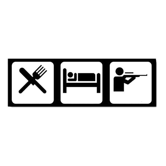 2018 NEW 19cm*6cm Car Styling Sleep Hunt Eat Shooting Funny Car Stickers