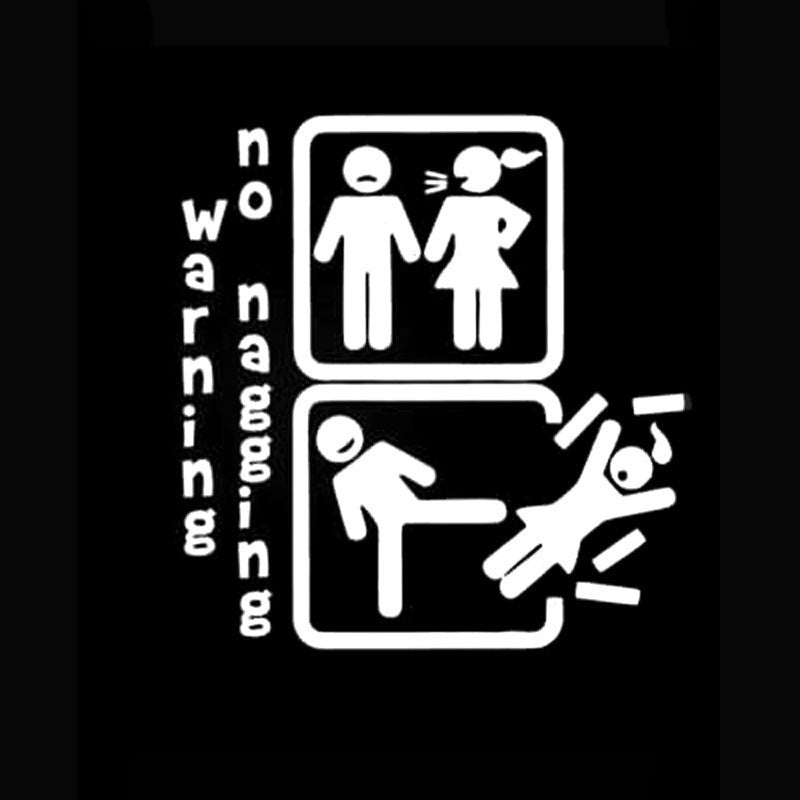 Hot 13.5CM*14.1CM Warning No Nagging Funny Car Stickers Decals Decor Decoration Auto Accessories