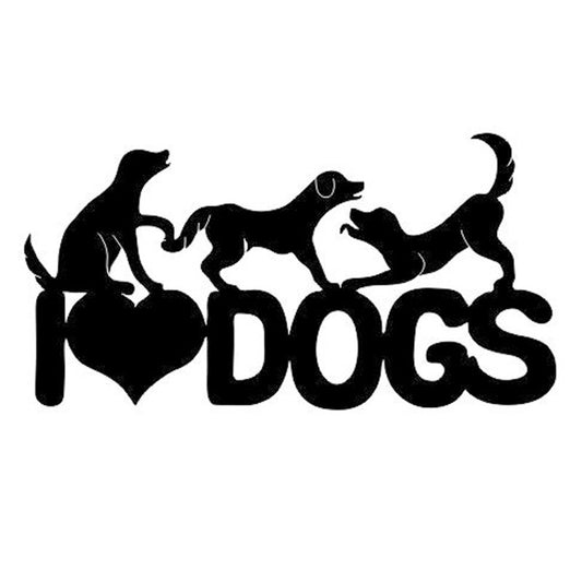 New Hot 15.2*7.8CM I LOVE MY DOGS High Quality Car Sticker Car Window Glass Decorative Decals Accessories