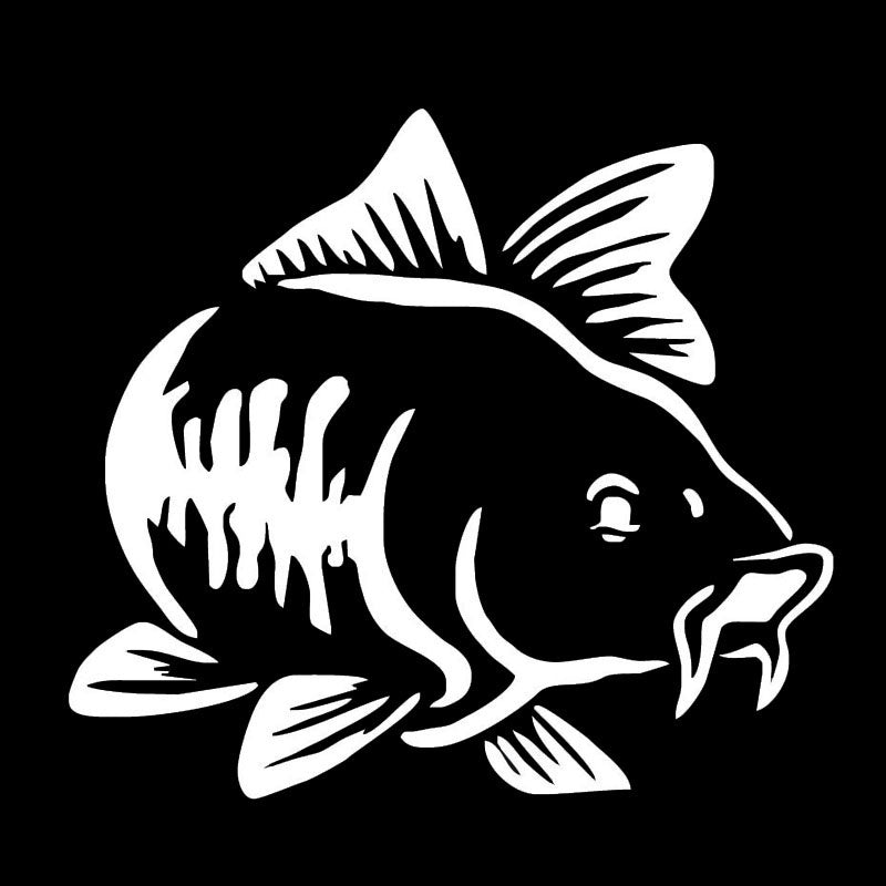 New Brand 1PCS 18.1*20cm Carp Fish Go Fishing Car Window Stickers Creative Personality Car Styling Decoration Accessories
